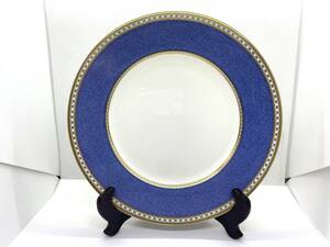 【未使用保管品】WEDGWOOD ウェッジウッド ULANDER POWDER BLUE ユーランダー パウダー ブルー ディナー プレート 皿 Bone China