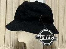【送料無料】新古品 BLOC CLOTHING 帽子 バゲットハット レディース ニット　黒　ボックスロゴ　ドレススタイル_画像1