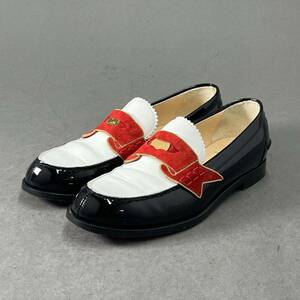 ○ 18i17 イタリア製☆ Christian Louboutin クリスチャンルブタン レザー コイン ローファー 革靴 シューズ 35 1/2 22.5cm相当 レディース