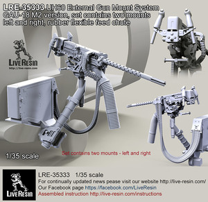 ◆◇ライブレジン【LRE48004】1/48 現用米軍UH60ヘリ 兵装ウィンドウ用GAU-18ミニガンマウント◇◆　