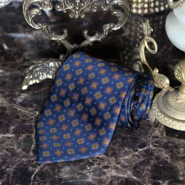 RETRO VINTAGE PATTERNED DESIGN SILK TIE/レトロ古着柄デザインシルクネクタイ