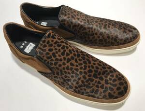 未使用!! オニツカタイガー THK417 日本製 TIGER SLIP-ON DELUXE タイガー スリッポン デラックス ハラコ レオパード US 9.5 / 27.5cm