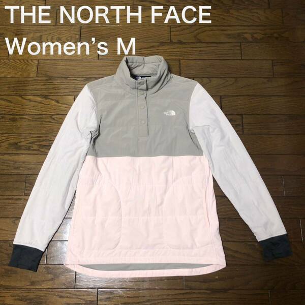 【送料無料】THE NORTH FACEアノラックハーフボタンジャケット　グレーピンク　レディースMサイズ　ザノースフェイス