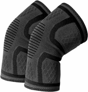☆新品未使用 膝サポーター(２枚セット) 薄手 筋肉保護 3D立体編み薄型 着圧 男女/左右兼用（ブラック）L（42-48cm)