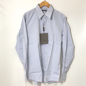 LOUIS VUITTON casual shirt cotton MADE IN FRANCE regular agency tag attaching size 39/15 1/2 blue group Louis Vuitton tops A2808*