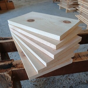 B-1324【サイズ色々】 国産ひのき 　節板 　6枚セット　 テーブル　 看板 　一枚板　 桧　 檜　無垢材　 DIY