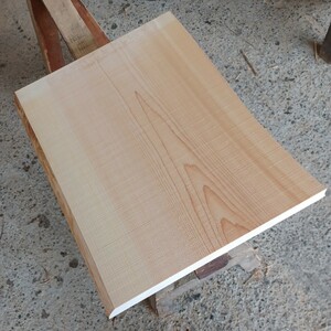A-1432【50×37.5～40×3.5cm】 国産ひのき 　耳付板 　テーブル 　まな板　 看板 　一枚板　 桧　 檜　無垢材　 DIY