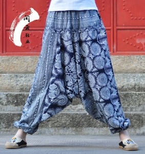 .... pants Asian pattern . stylish * new goods * large size * cotton flax material. easy sarouel pants 