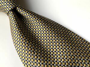 [ beautiful goods ]Brooks Brothers necktie Jaguar do weave navy blue × yellow USA made Brooks Brothers 