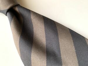 [ beautiful goods ]OLD ENGLAND necktie reji men taru stripe Brown tea hand made made in Japan Old England 