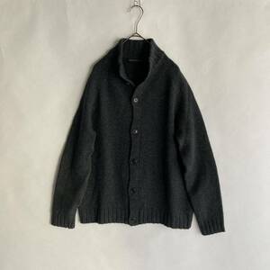 TOMORROWLAND tricot トゥモローランド トリコ レイズドネック カーディガン ウール ベーシック 柔らか素材 チャコールグレー size L