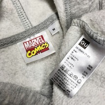 【コラボ】 GU × MARVEL COMICS ジーユー×マーベルコミックス M レディース プルオーバースウェットパーカー 裏起毛 長袖 - 杢グレー_画像5