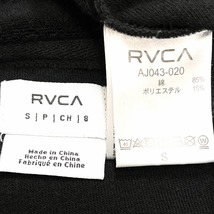 ルーカ RVCA パイルカットソー 長袖 ショート丈 微起毛 ハーフジップ ハイネック 袖にロゴテープ 綿×ポリ S ブラック 黒×白 レディース_画像5