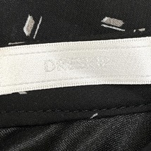 DRESKIP スカーフネック プルオーバー シフォントップス シャツ 長袖 総柄 薄手 裏地付き ポリ100% M ブラック 黒×白×茶 レディース_画像4