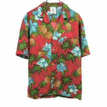 ROYAL CREATIONS HAWAII アロハシャツ 半袖 パイナップル 果物 花柄 ハワイ製 レーヨン100% S レッド 赤×緑×青×オレンジ メンズ_画像1