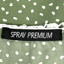スプレイ SPRAY PREMIUM シャツ ブラウス 7分袖 手書き風のドット柄 花柄レースのクエーカーカラー ポリ100% M グリーン 緑×白 レディース_画像3