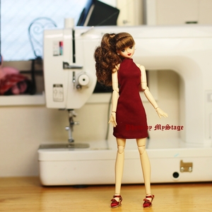  doll clothes msdr-23-130 halter-neck dress ( red ) momoko, Jenny,OBITSU body,MISAKI