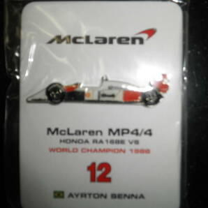 F1 アイルトン セナ マクラーレン ホンダ MP4/4 No.12 ピンバッチ 新品 即決の画像2
