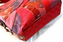 ○美品 COACH コーチ F14005 パッチワーク シグネチャー カーリー ショルダーバッグ B0121_画像5