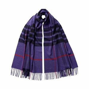 ★国内正規品・別注カラー★¥75,900- JOHNSTONS 大判カシミヤストール 限定色 ★ Purple and Red AU6871 ギフト プレゼント