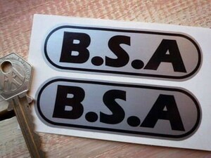 ◆送料無料◆ 海外 BSA Black & silver 90mm 2枚セット ステッカー