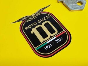 ◆送料無料◆ 海外 Moto Guzzi 100 Years 1921-2021 モトグッチ 48mm 2枚セット ステッカー