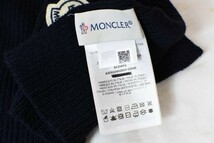 MN AF0012 高級 美品 MONCLER モンクレール ロゴ メンズ ロング マフラー ストール ダークネイビー_画像6