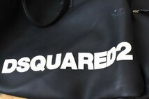 MN BQ0004 近年モデル DSQUARED2 ディースクエアード ロゴ ワッペン 撥水ネオプレーン 2WAY ハンド ボストン ショルダーバッグ カバン 黒_画像10