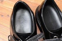 MN AA0002 近年モデル 美品 EMPORIO ARMANI アルマーニ パテントレザー 厚底 ダッド スニーカー 革靴 シューズ 黒 ラバーソール_画像7