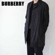 MN BN0012 BURBERRY LONDON バーバリー ノバチェック 総柄 ロング コート ジャケット メンズ 黒 Msize 三陽商会_画像1