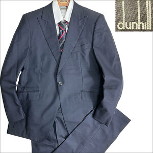 J6142 美品 ダンヒル super130's シャドーストライプスーツ ネイビー 52 dunhill