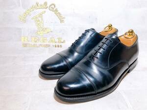 【美品】REGAL imperial grade リーガルインペリアルグレード 高級 ストレートチップ ビジネスシューズ 革底 レザーソール 25.5EEcm