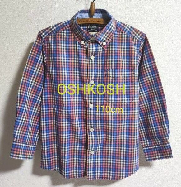 ★OSHKOSH★チェック長袖シャツ★110cm