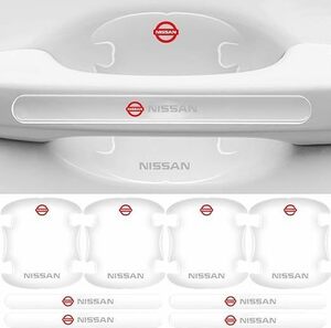 日産 NISSAN ドアハンドル プロテクター（赤ロゴ） 8ピース シリカゲル材質 ドアガード　④