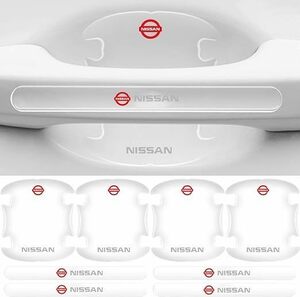 日産 NISSAN ドアハンドル プロテクター（赤ロゴ） 8ピース シリカゲル材質 ドアガード　⑤