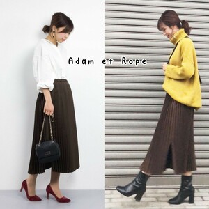 Adam et Rope 大人可愛いギャザースカート♪サイドスリットがおしゃれ感を醸し出す♪♪