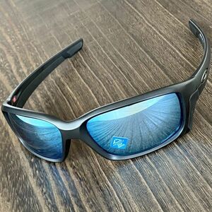 サングラス オークリー OAKLEY Straightlink 偏光 ディープウォーター【未使用品】ストレートリンク 釣り フィッシング ブラック ブルー