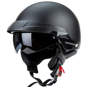  популярный легкий полушлем мотоцикл шлем retro половина jet semi-cap мотоцикл шлем для мужчин и женщин 4 цвет матовый черный -XL