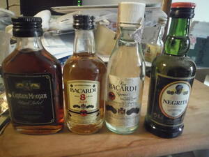  Mini bottle 4 kind rum old sake 50mlbaka Rudy Captain Morgan miniature 