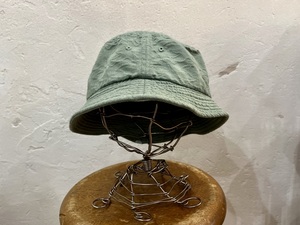 DECHO / デコー BUCKET HAT バケットハット 帽子 後染め カーキグリーン フリーサイズ コットン MADE IN JAPAN USED