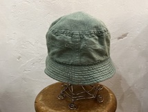 DECHO / デコー BUCKET HAT バケットハット 帽子 後染め カーキグリーン フリーサイズ コットン MADE IN JAPAN USED_画像3