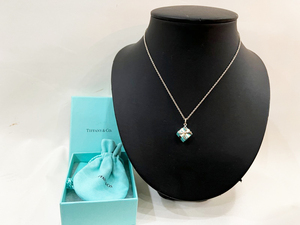 TIFFANY&Co./ティファニー ブルーボックス チャームネックレス プレゼントボックス Ag925 チャーム約1cm 箱 保存袋付き シルバー★