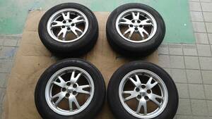 15インチ　4本　15×6J+45　5H　100　ヨコハマ　ブルーアース　185/65R15　ラジアルタイヤ付き　トヨタ純正　アルミホイール