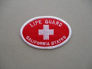 90s ライフガードLIFE GUARDカリフォルニアCALIFORNIA STATES ワッペン/LOGO救助サーフィンSURFサーフSK8ビーチ海パッチPATCH救命 V192