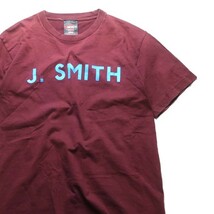 ブリットポップ! 00s TRAVIS トラヴィス J.SMITH ロゴ プリント バンド 半袖 Tシャツ エンジ色 Mサイズ メンズ 古着 希少 UKロック_画像1