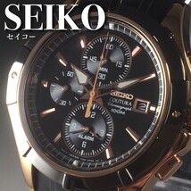 ★米国限定販売★新品即納 定価450USD セイコー SEIKO クロノグラフ デイト コーチュラ 男性用 メンズ腕時計 プレゼント SNAF14 WW153123Y_画像1