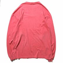 90's USA製 アニマル プリント コットン ロングスリーブ Tシャツ (XXL) ピンク系 ロンT 動物 鳥 バード 90年代 アメリカ製 旧タグ オールド_画像2