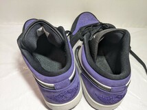 極美品 NIKE/ナイキ AIR JORDAN 1 LOW エアジョーダン1ロー WHITE/BLACK-COURT PURPLE 553558-125/28.5 _画像7