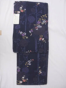  brand new 1716.... kimono fine pattern blue purple bamboo *.M size ( letter pack post service un- possible )