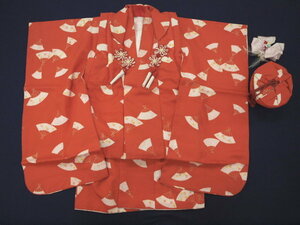 . костюм ликвидация товар 0238 "Семь, пять, три" кимоно три лет . ткань комплект розовый красный .[ б/у ]( letter pack почтовый сервис не возможно )